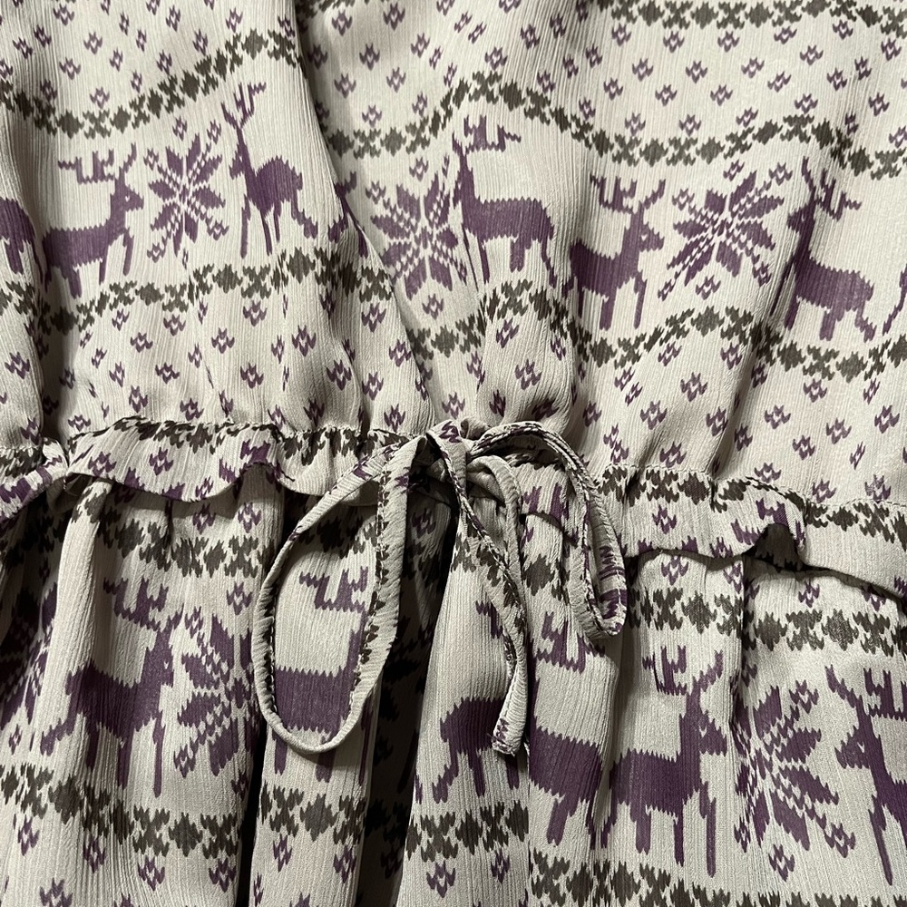Chocol Raffine Robe • Women’s 3/4 sleeve Rain Deer Robe - Picture 6 of 13
